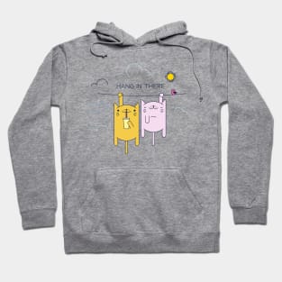 Cute Cats - Hang in there quote - Cat Illustration Hoodie